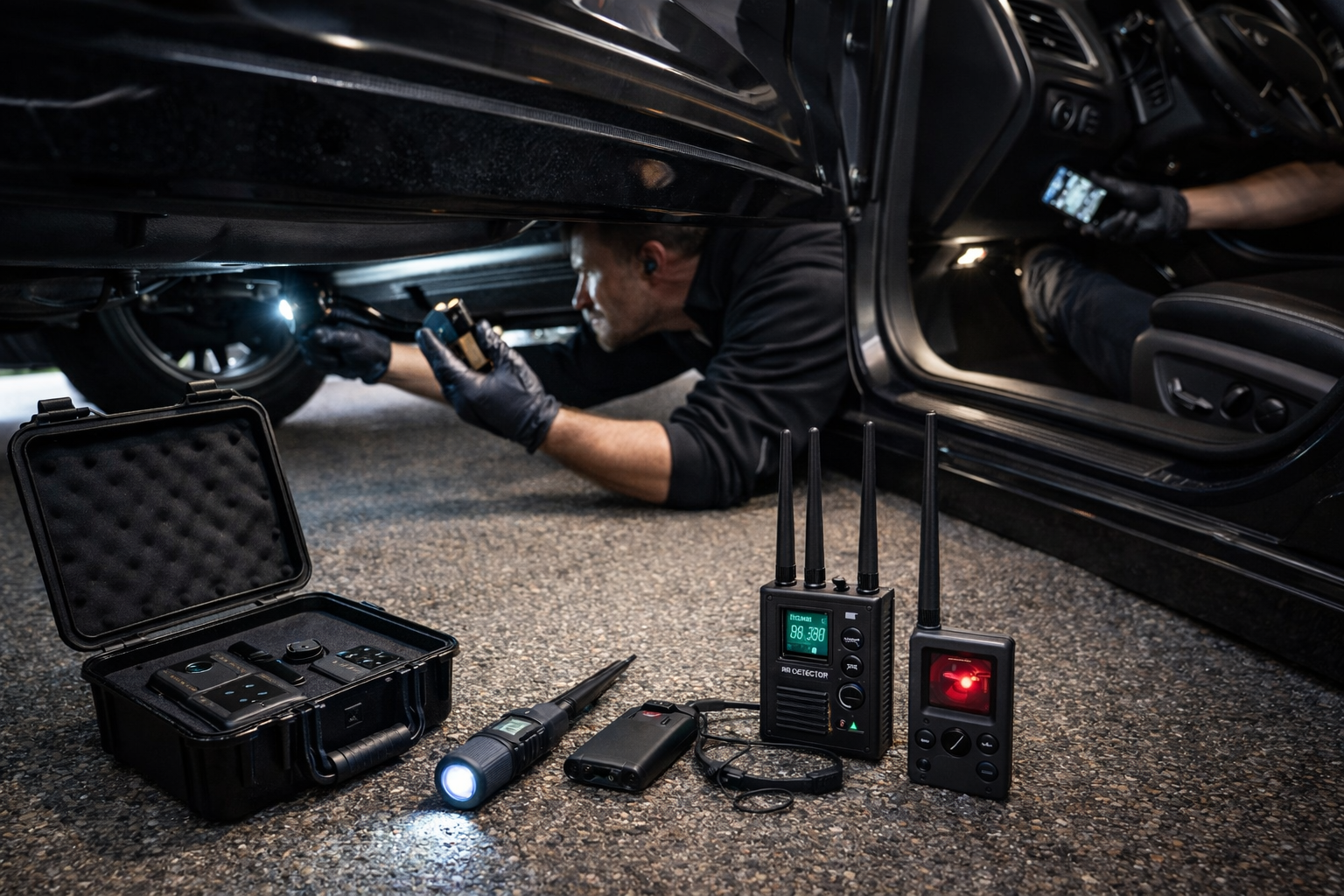 Vehicle GPS sweep and phone tap detection